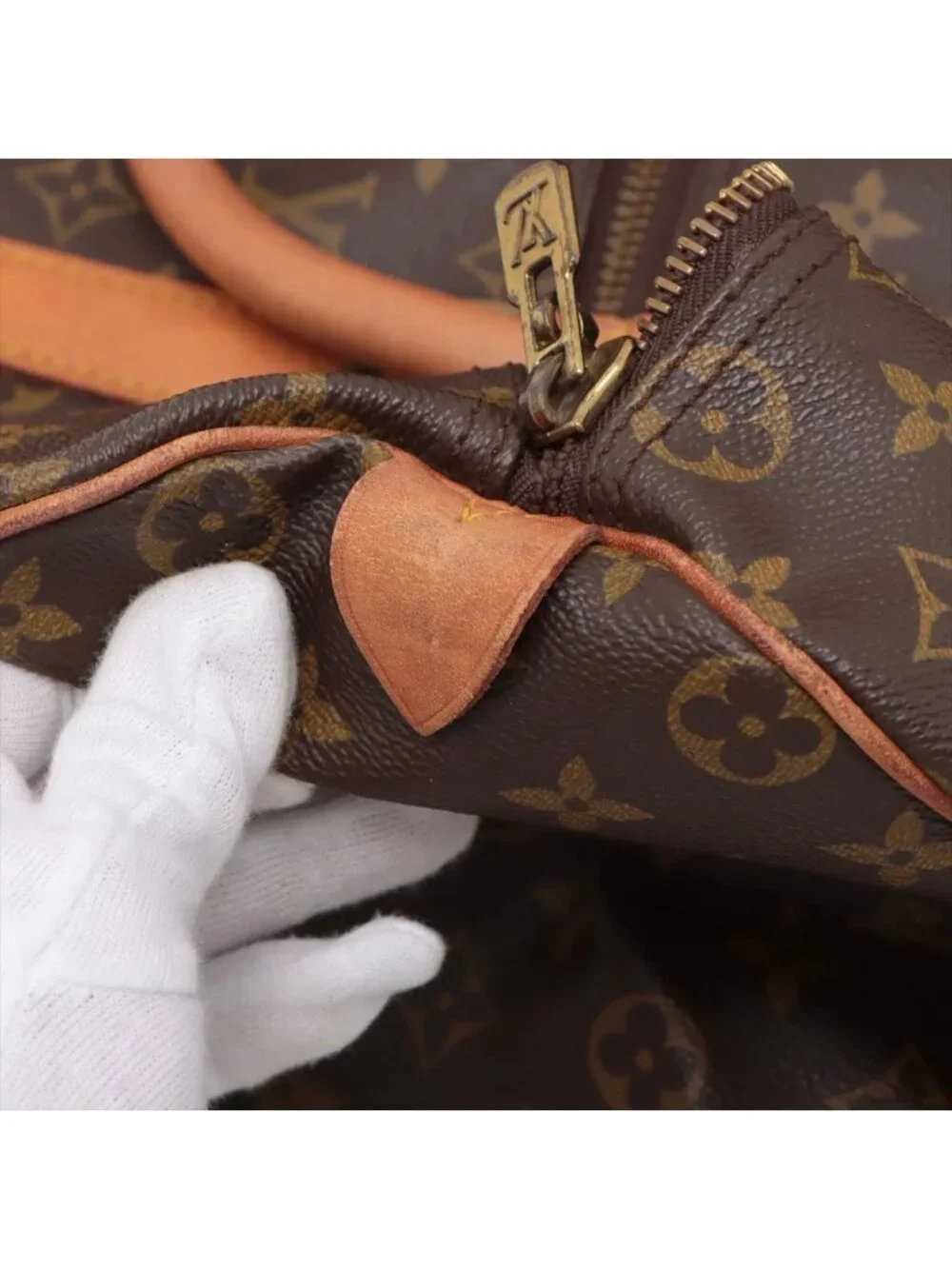 Louis Vuitton Monogram Keepall 50 Leather Boston Bag Tote Carry